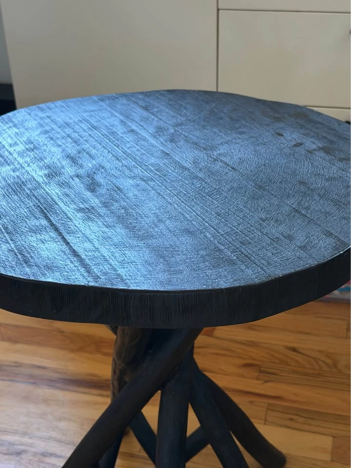 Black Rustic Wooden Side Table - photo 3