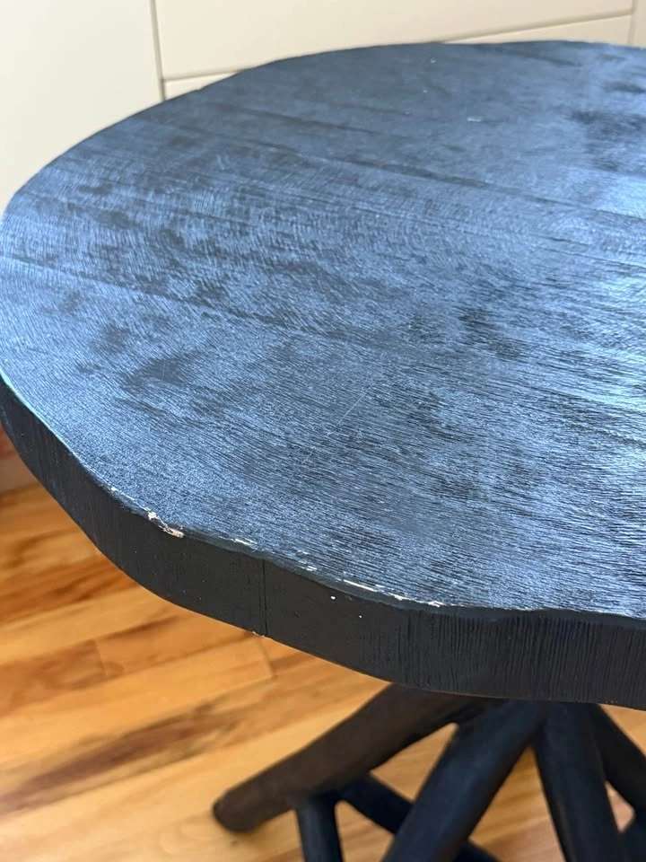 Black Rustic Wooden Side Table - photo 5