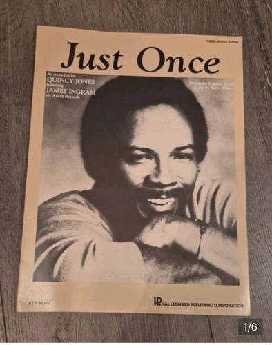 QUINCY JONES/JAMES INGRAM "Just Once" SHEET Music 1981