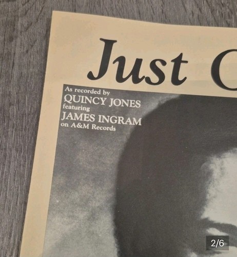 QUINCY JONES/JAMES INGRAM "Just Once" SHEET Music 1981 - photo 2