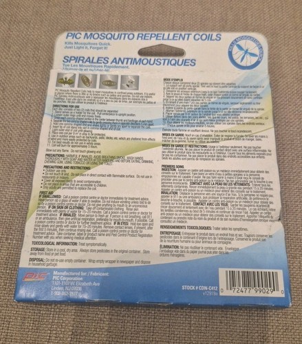 PIC Citronella Mosquito Repellent Coils 4 COILS & 2 STANDS - photo 5