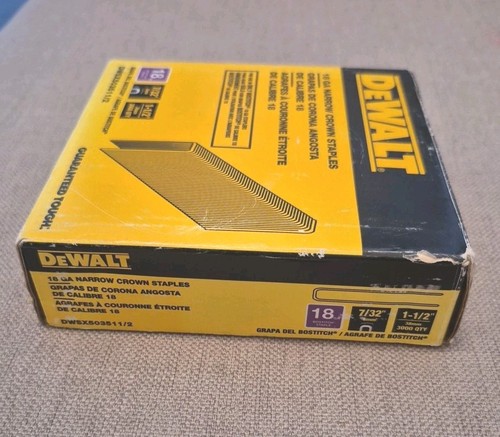 Dewalt 18 GA 7/32” Narrow Crown Staples 1.5 Inch Steel - photo 3