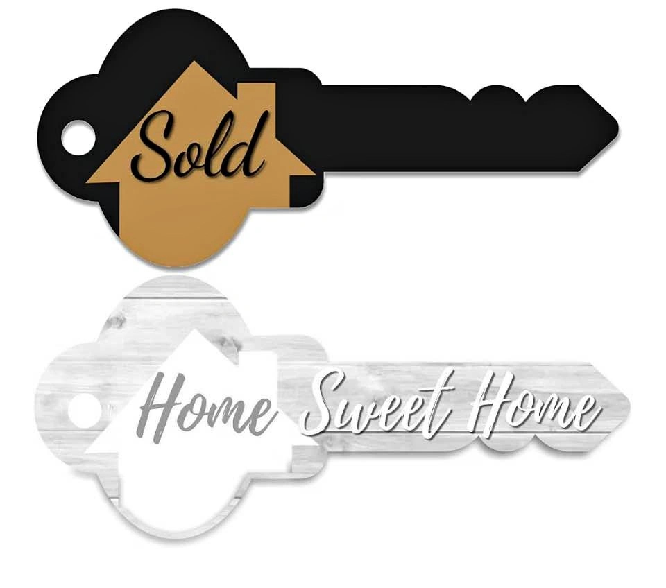 Real Estate key shaped sold Sign - Extra Large