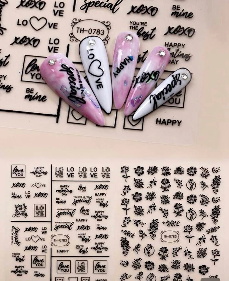 Assorted Nail Art Stickers and Embellishments