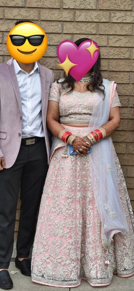 Pink Embroidered Lehenga Choli - Size 40