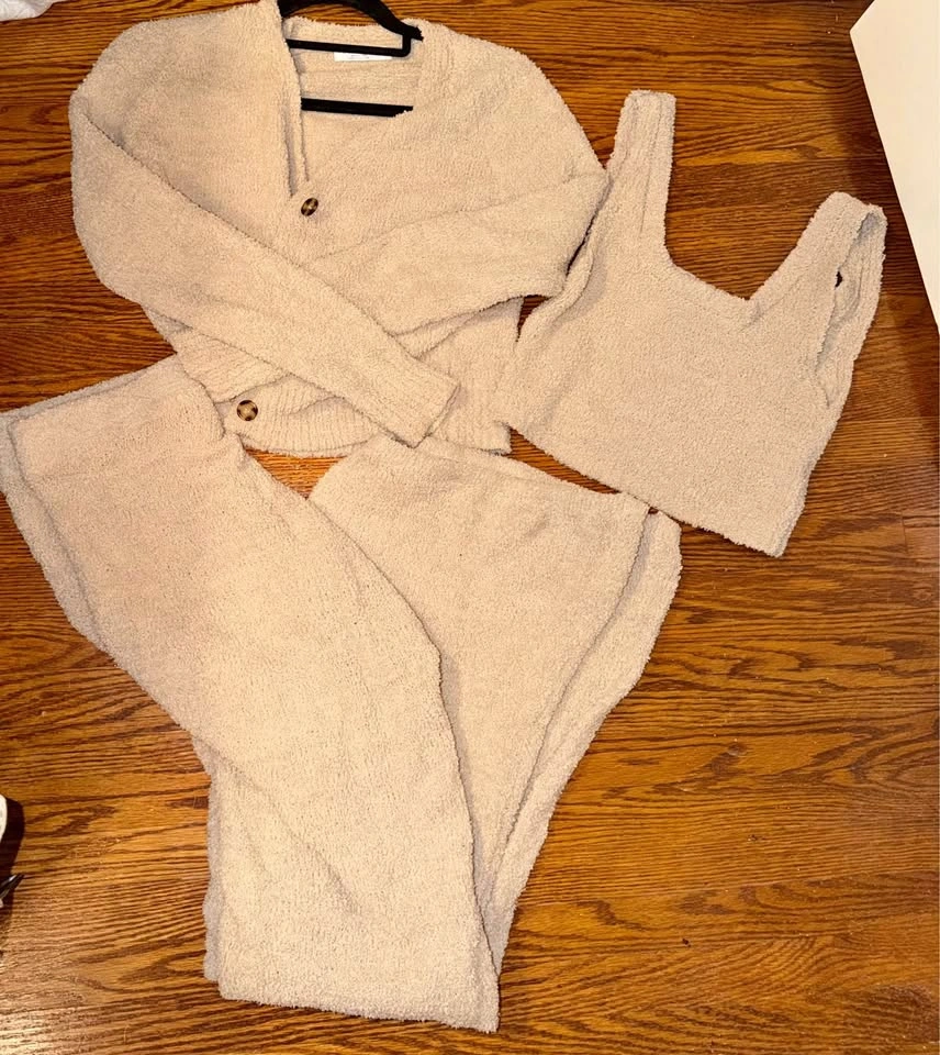 Rose and Vine Sherpa Set- 3 pcs, XS/S