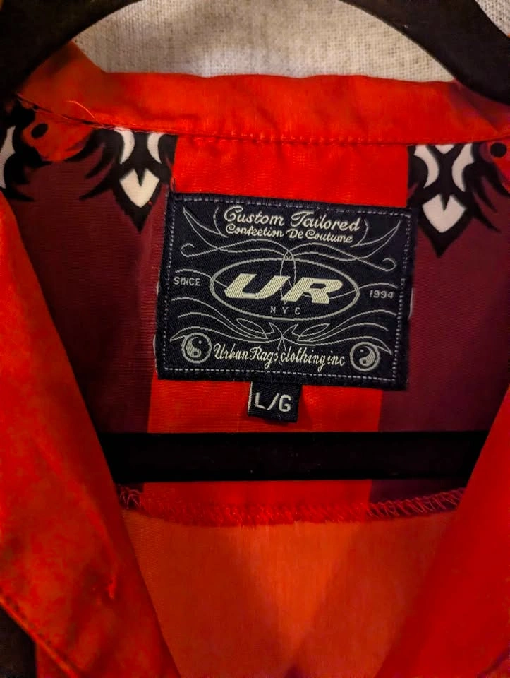 Vintage Y2K Kid's Red and Black Tribal Sigilism Shirt - photo 3
