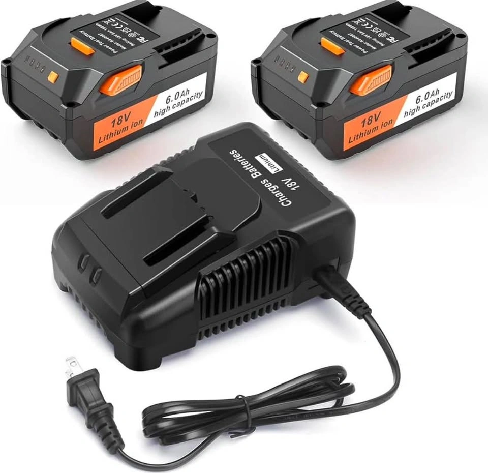 RIDGID 18V 6.0Ah Lithium-Ion Batteries and Charger Set