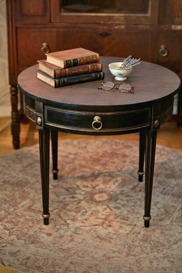 Vintage French Neoclassical Table with Greek Key Detail