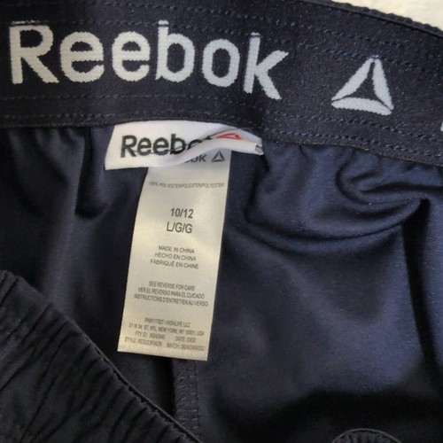 Reebok Boys Track Pants Navy Blue Slim Fit Logo Elastic Waist Po - photo 2