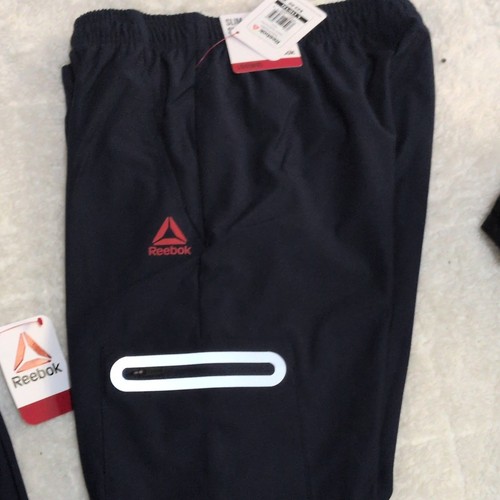 Reebok Boys Track Pants Navy Blue Slim Fit Logo Elastic Waist Po - photo 4