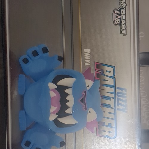 MrBeast Lab Fuzzy Panther Vinyl Figure Blue Black White Pink