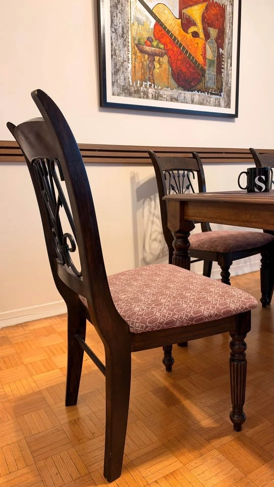 Extendable Solid Wood Dining Table + 6 Chairs – Seats Up to 8 - photo 5