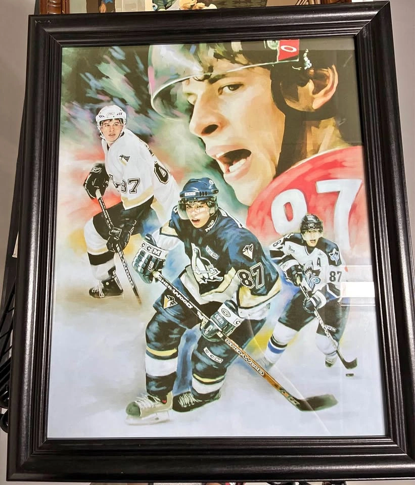 Sidney Crosby of the Pittsburgh Penguins, illustrated by artist