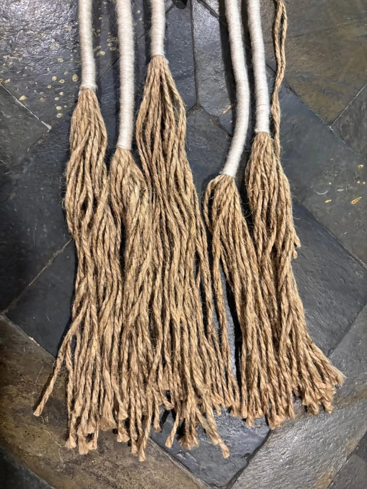 Handmade Boho Jute & Yarn Driftwood Wall Hanging - photo 4