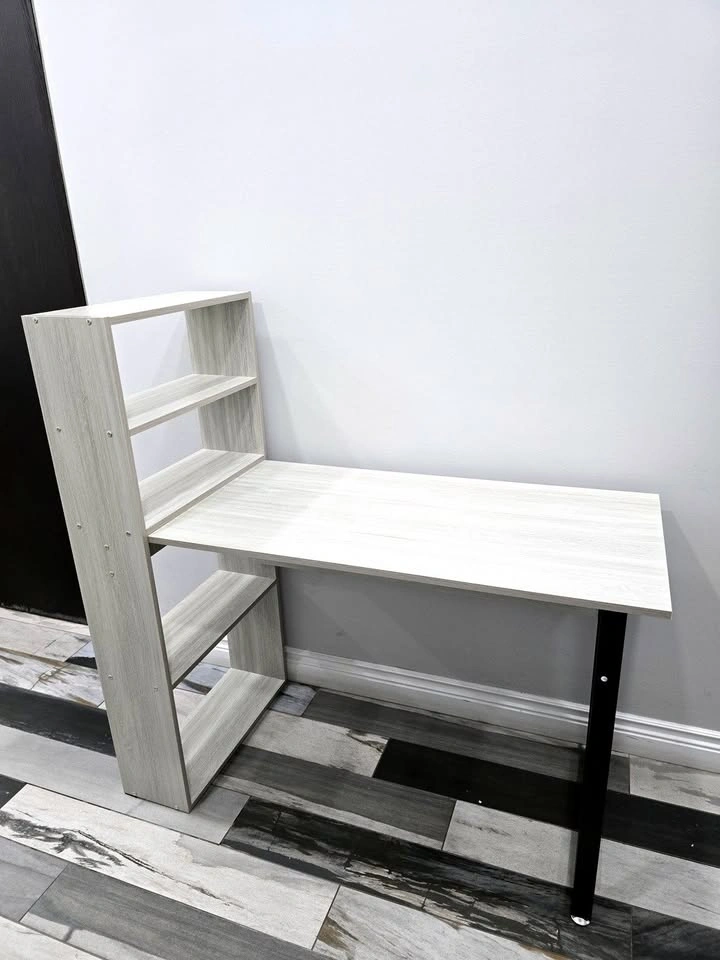 New in Box – Grey Oak Computer Desk with 4-Tier Bookshelf - photo 5