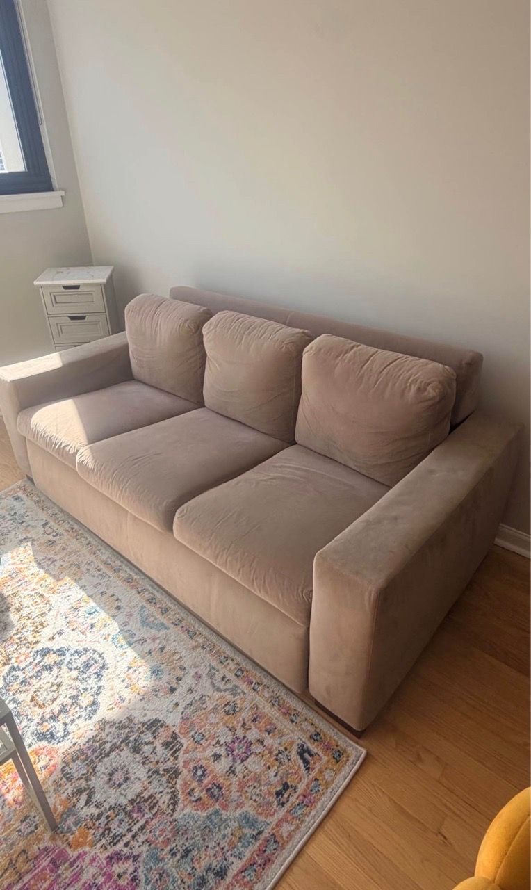 Modern Beige Sleeper Sofa