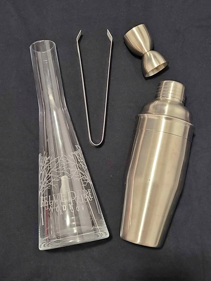 Belvedere Vodka Barware Set with Shaker and Decanter