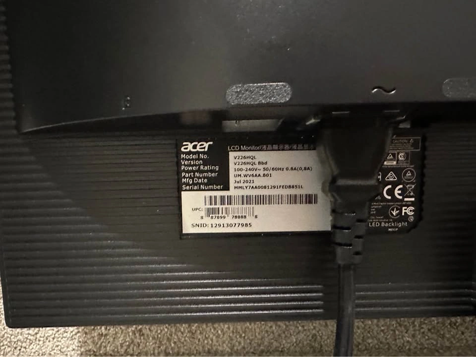 Acer V226HQL 21.5" LCD Monitor - photo 3