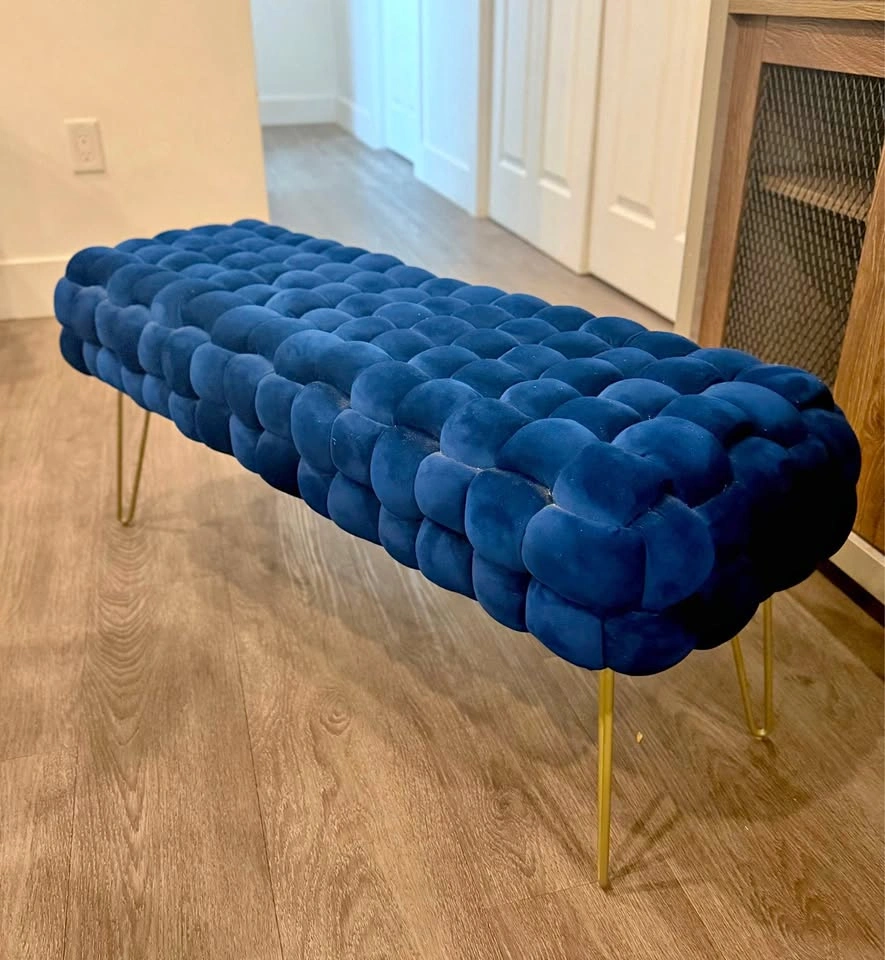 Woven Velvet Bench / Ottoman
