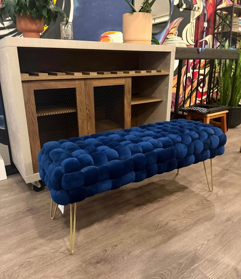 Woven Velvet Bench / Ottoman - photo 2