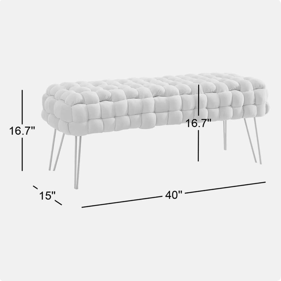 Woven Velvet Bench / Ottoman - photo 5