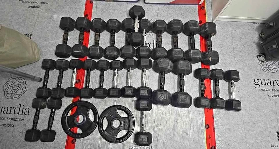 400 lbs Rubber Hex Dumbbells Set + Weight Plates - Home Gym Lot