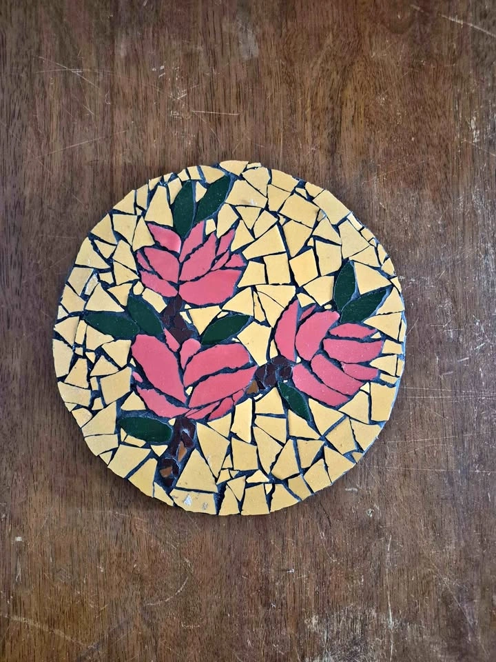 Handmade Floral Mosaic Wall Art