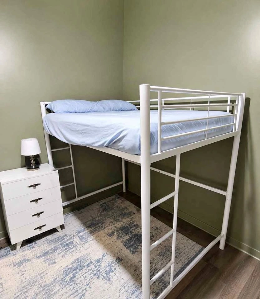 Double Metal Loft Bed bedroom set