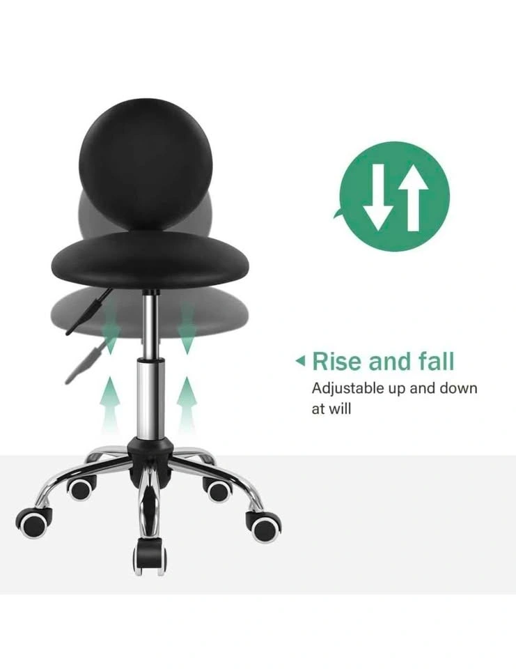 Adjustable Rolling Stool with Backrest - photo 3