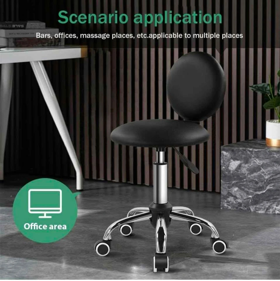 Adjustable Rolling Stool with Backrest - photo 4