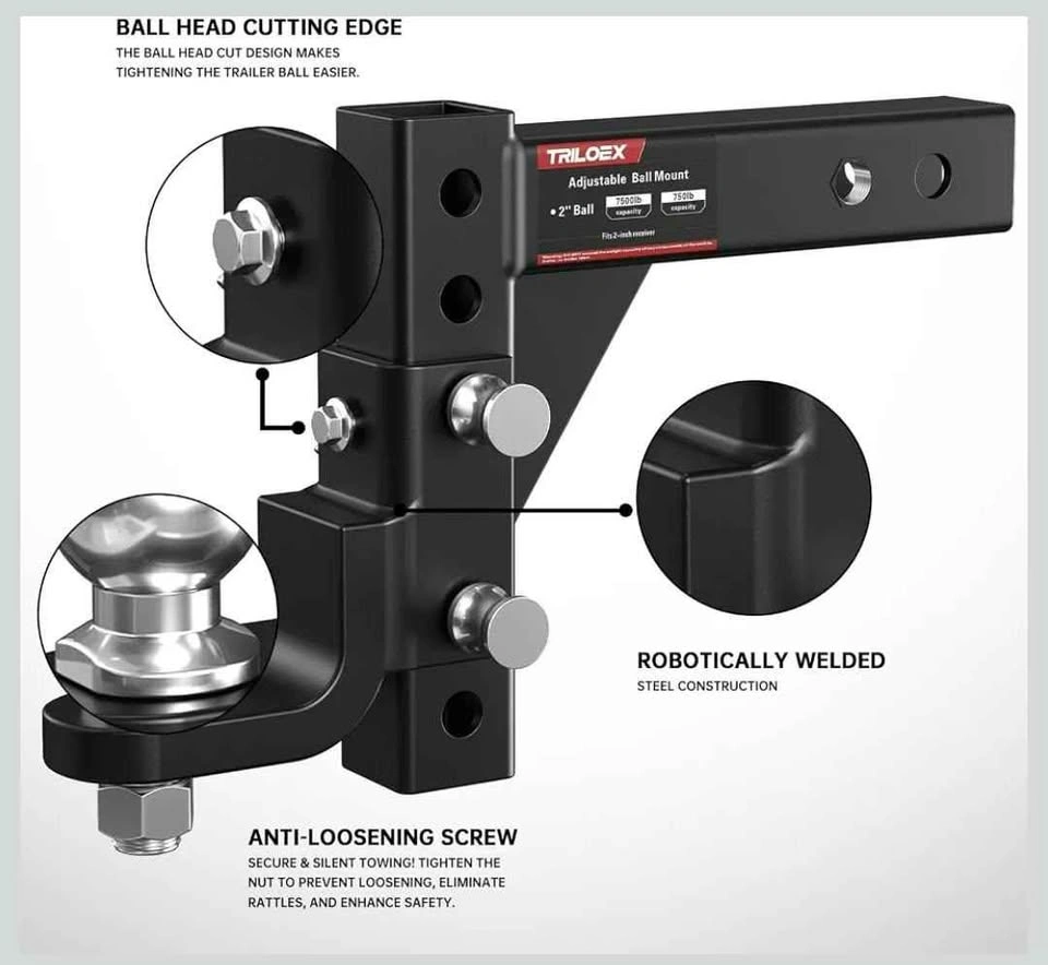 Triloex Adjustable Trailer Hitch Ball Mount - photo 2