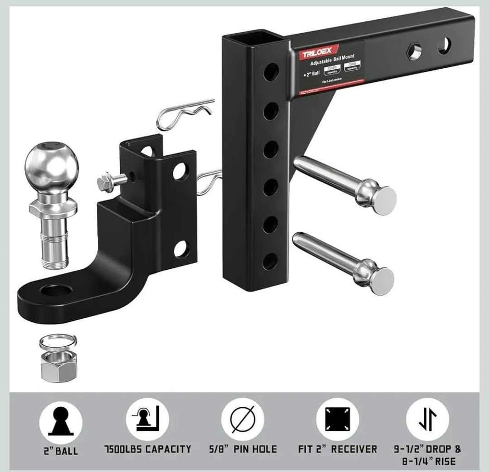 Triloex Adjustable Trailer Hitch Ball Mount - photo 3