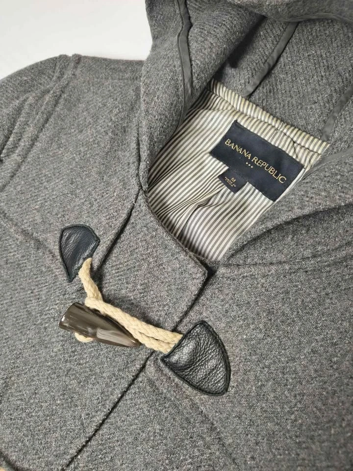 Banana Republic Grey Hooded Duffle Coat - photo 3