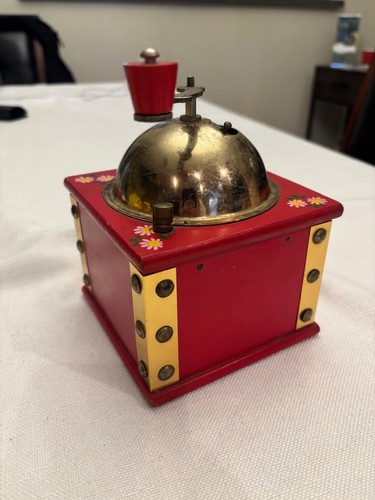 Vintage 1950s Red Coffee Grinder Mill, Farmhouse Decor - photo 4