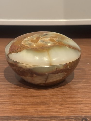 Polished Banded Agate Onyx Lidded Trinket Box - photo 2