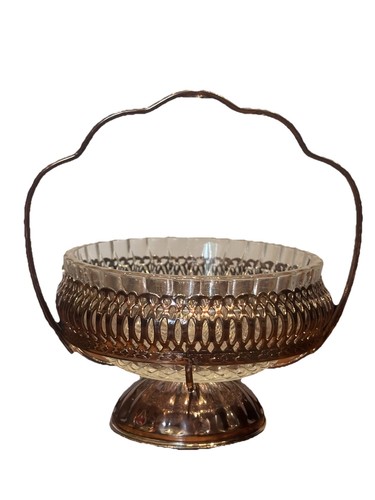 Vintage Sugar Jelly Jam Glass Bowl Silver Holder & Spoon