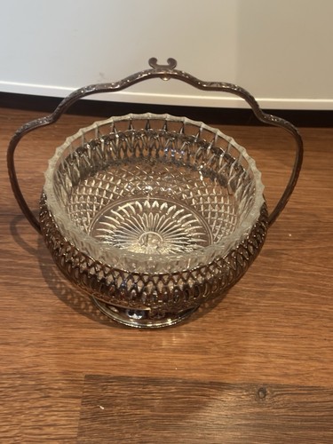 Vintage Sugar Jelly Jam Glass Bowl Silver Holder & Spoon - photo 5