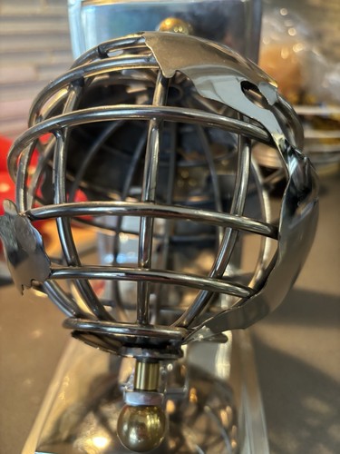 Vintage Chrome Sphere Wire Cage Globe Bookend Sculptural Metal - photo 5