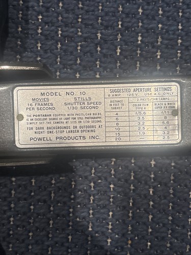 Vintage Portabar Model 10 Powell Products Camera Flash/lighting - photo 3