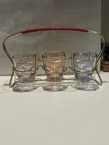 Vintage Pastel Liqueur Glasses Set 6 Shot Glasses From The 1950’