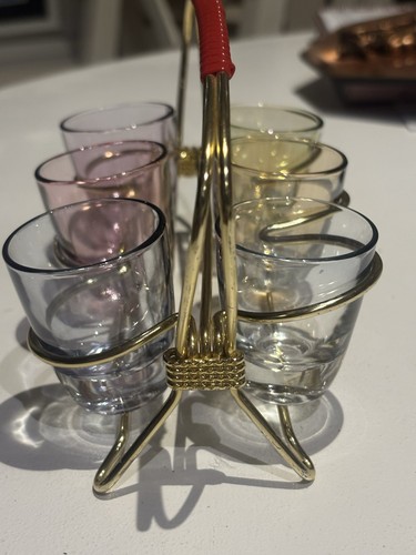 Vintage Pastel Liqueur Glasses Set 6 Shot Glasses From The 1950’ - photo 2