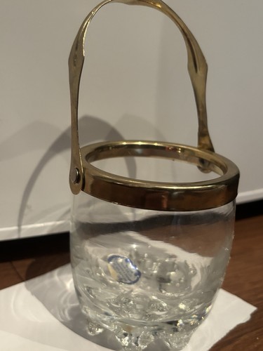 Vintage Italian Gold Gilded Glass Ice Bucket - photo 2