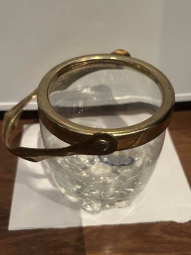 Vintage Italian Gold Gilded Glass Ice Bucket - photo 3