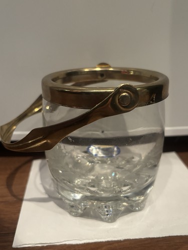 Vintage Italian Gold Gilded Glass Ice Bucket - photo 4