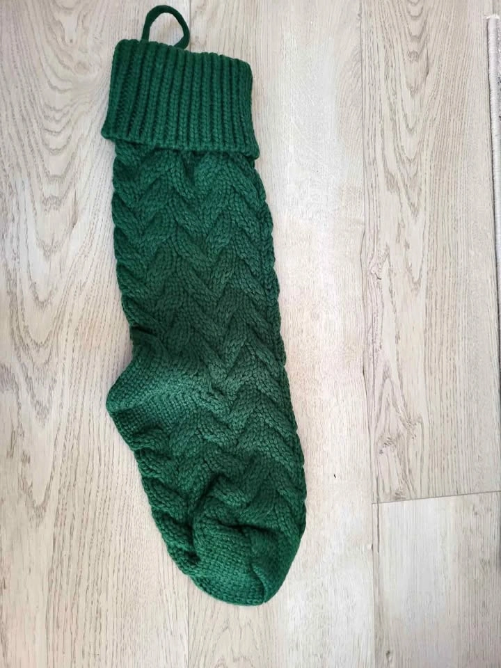 Green Knitted Christmas Stocking