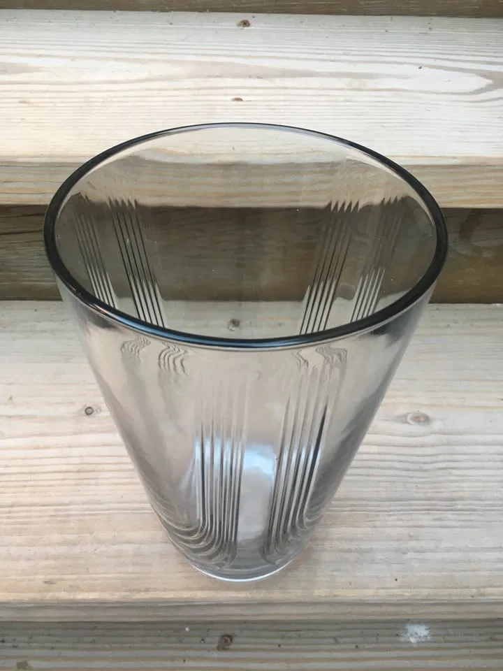 10” Tall Thick Glass Ridged Vase - Like New 10” image indicator(2)