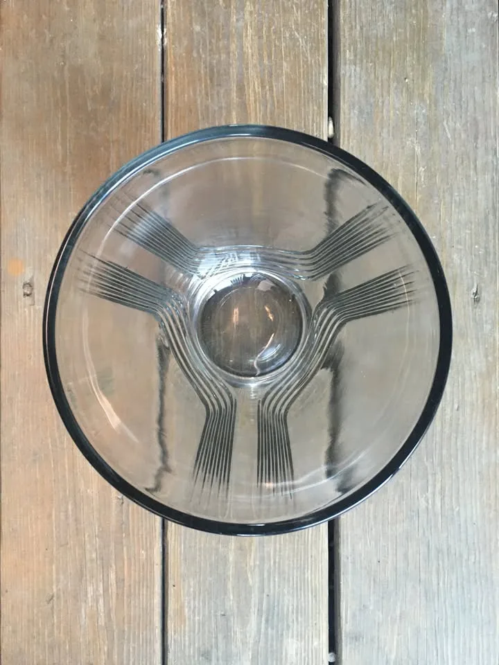 10” Tall Thick Glass Ridged Vase - Like New 10” image indicator(7)