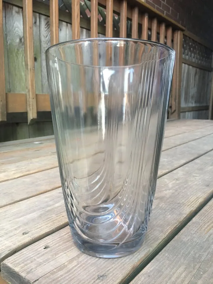 10” Tall Thick Glass Ridged Vase - Like New 10” image indicator(8)