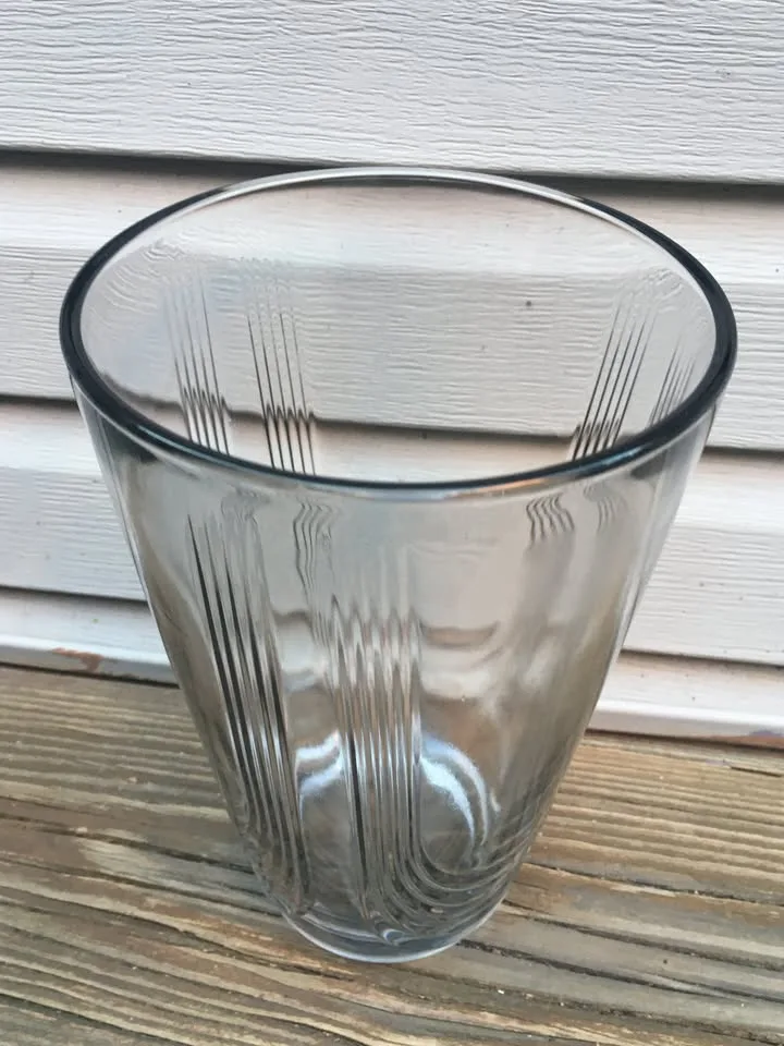 10” Tall Thick Glass Ridged Vase - Like New 10” image indicator(9)